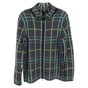 Womens Size Medium Belford Pure Merino Wool Full Zip Cardigan Sweater